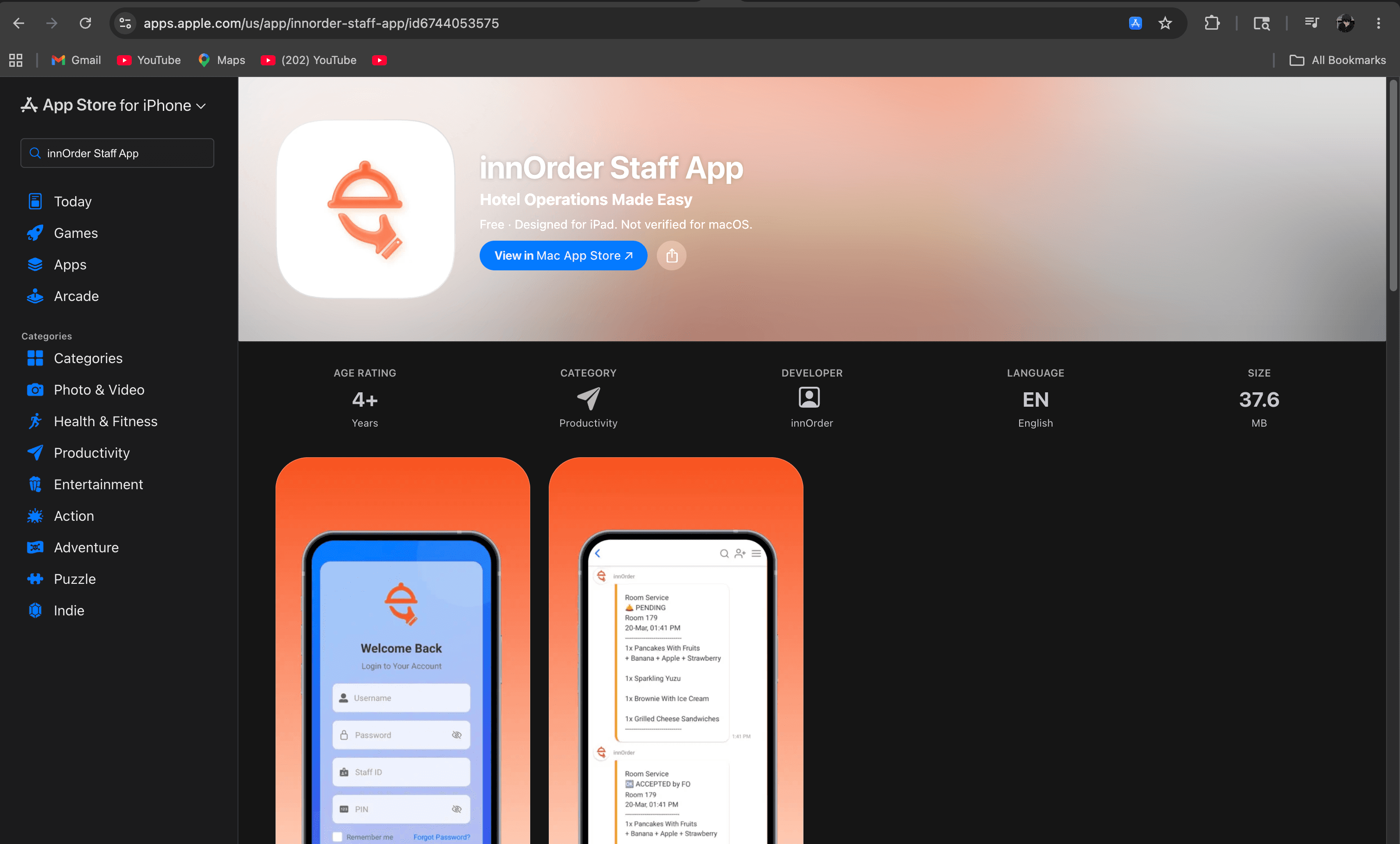 innorder Staff App screenshot 1