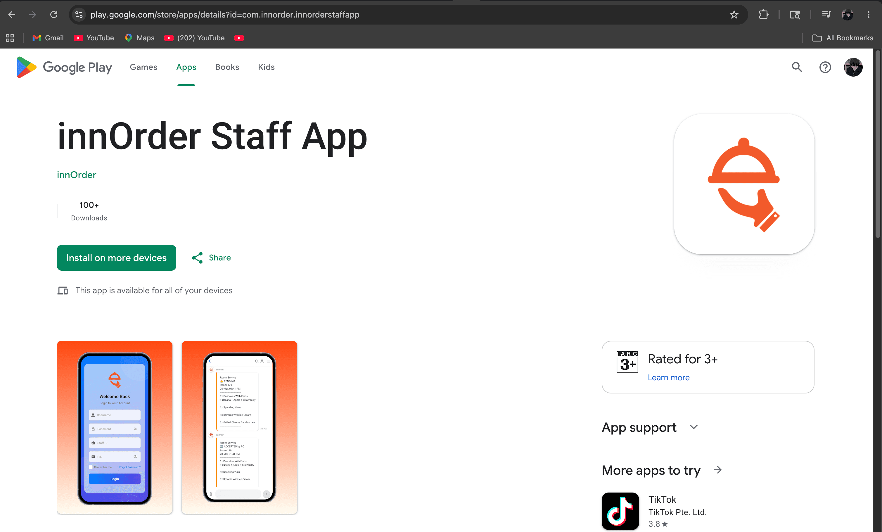 innorder Staff App screenshot 2